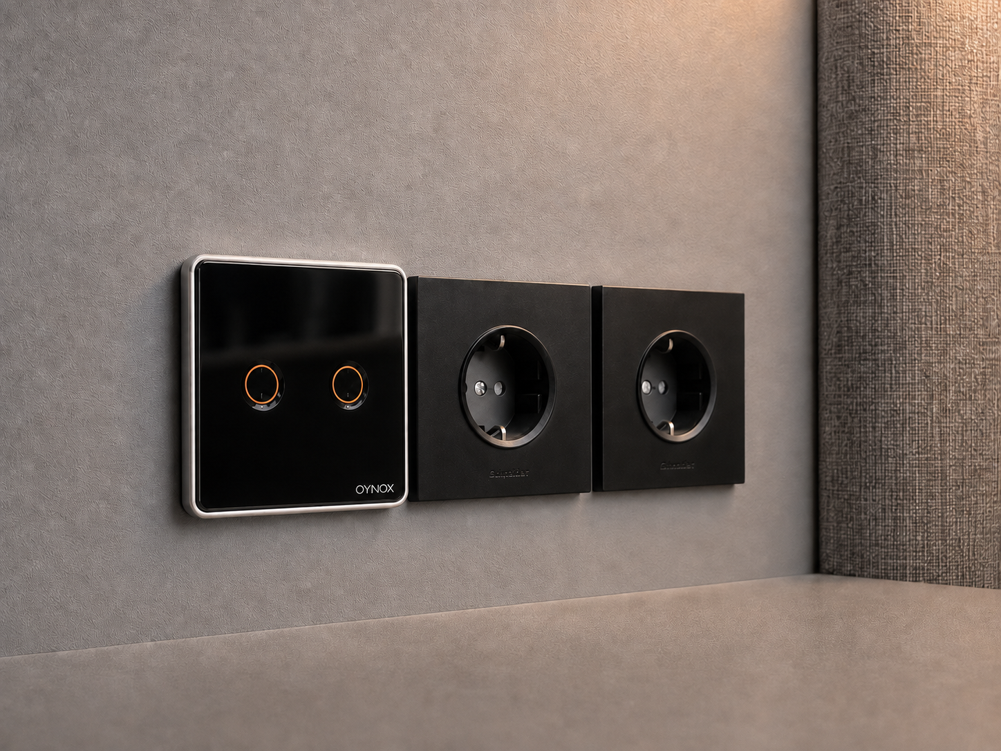 Installed smart switch for Oynox comfort and automation system